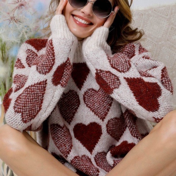Red Hearts Valentine's Day Sweater - Picture 5 of 7